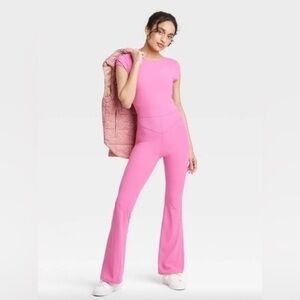 JOYLAB Knit Low Back Flare Active Jumpsuit